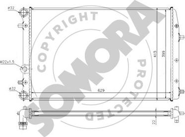 Somora 355442 - Radiator, mühərrikin soyudulması furqanavto.az