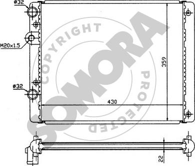 Somora 355240 - Radiator, mühərrikin soyudulması furqanavto.az