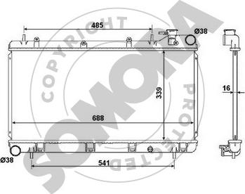 Somora 333140B - Radiator, mühərrikin soyudulması furqanavto.az