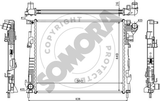 Somora 245240 - Radiator, mühərrikin soyudulması furqanavto.az