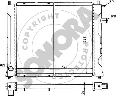 Somora 260740 - Radiator, mühərrikin soyudulması furqanavto.az