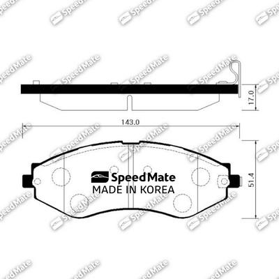 SpeedMate SM-BPG014 - Əyləc altlığı dəsti, əyləc diski furqanavto.az