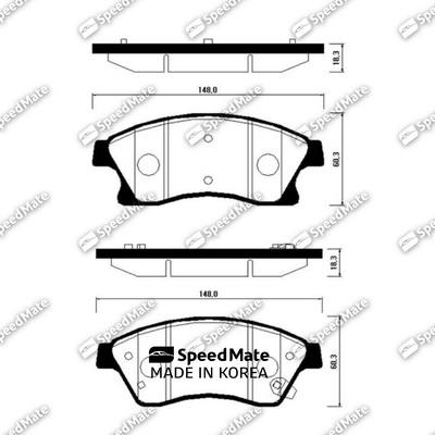 SpeedMate SM-BPG021 - Əyləc altlığı dəsti, əyləc diski furqanavto.az