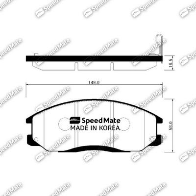 SpeedMate SM-BPH027 - Əyləc altlığı dəsti, əyləc diski furqanavto.az