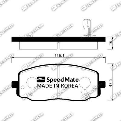 SpeedMate SM-BPK027 - Əyləc altlığı dəsti, əyləc diski furqanavto.az