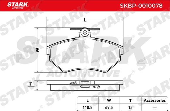 Stark SKBP-0010078 - Əyləc altlığı dəsti, əyləc diski furqanavto.az