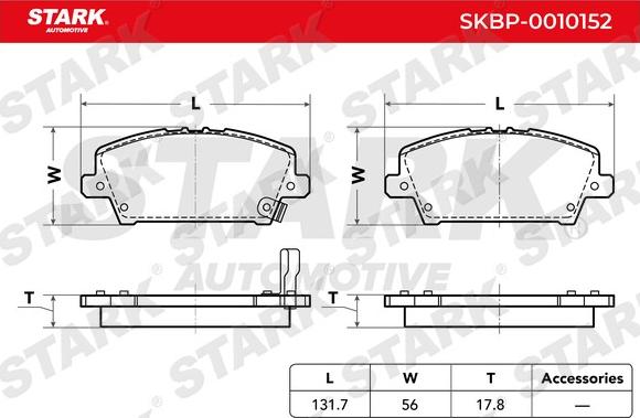 Stark SKBP-0010152 - Əyləc altlığı dəsti, əyləc diski furqanavto.az