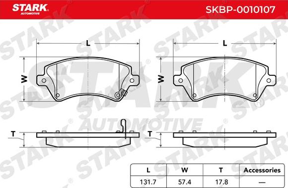 Stark SKBP-0010107 - Əyləc altlığı dəsti, əyləc diski furqanavto.az