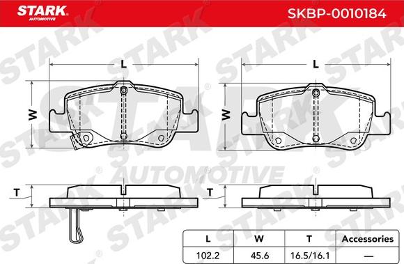 Stark SKBP-0010184 - Əyləc altlığı dəsti, əyləc diski furqanavto.az