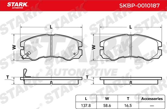 Stark SKBP-0010187 - Əyləc altlığı dəsti, əyləc diski furqanavto.az