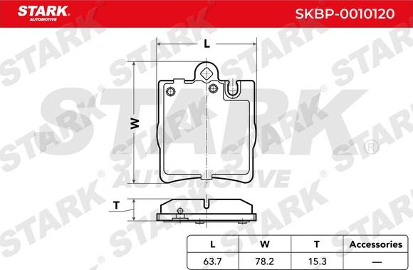 Stark SKBP-0010120 - Əyləc altlığı dəsti, əyləc diski furqanavto.az