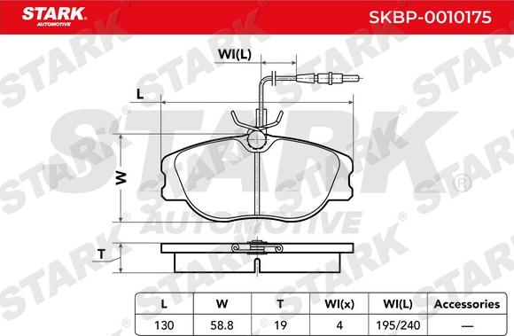 Stark SKBP-0010175 - Əyləc altlığı dəsti, əyləc diski furqanavto.az