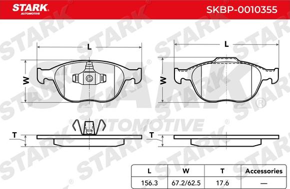 Stark SKBP-0010355 - Əyləc altlığı dəsti, əyləc diski furqanavto.az