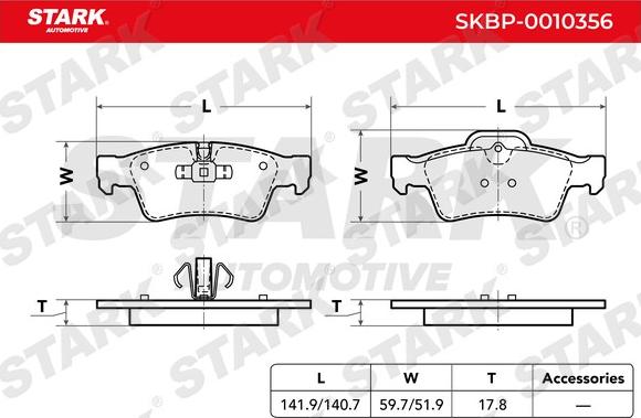 Stark SKBP-0010356 - Əyləc altlığı dəsti, əyləc diski furqanavto.az