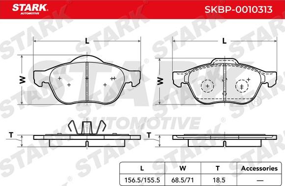 Stark SKBP-0010313 - Əyləc altlığı dəsti, əyləc diski furqanavto.az