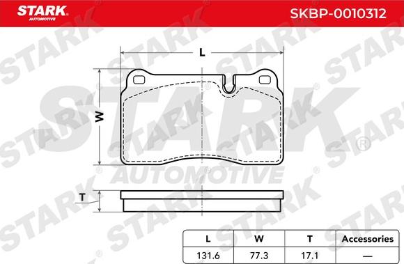 Stark SKBP-0010312 - Əyləc altlığı dəsti, əyləc diski furqanavto.az