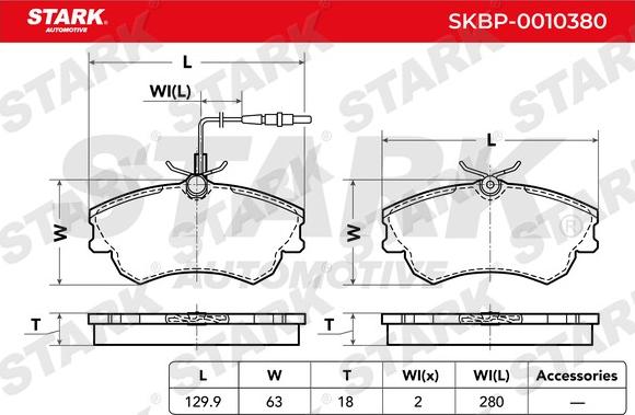 Stark SKBP-0010380 - Əyləc altlığı dəsti, əyləc diski furqanavto.az