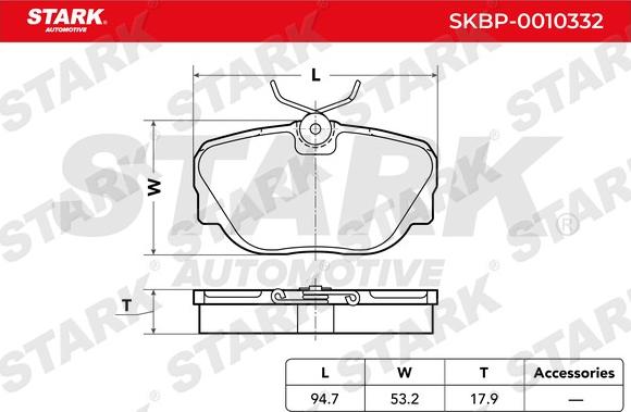 Stark SKBP-0010332 - Əyləc altlığı dəsti, əyləc diski furqanavto.az