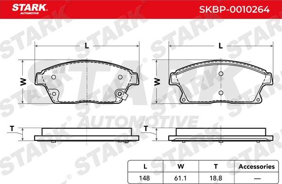 Stark SKBP-0010264 - Əyləc altlığı dəsti, əyləc diski furqanavto.az