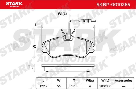 Stark SKBP-0010265 - Əyləc altlığı dəsti, əyləc diski furqanavto.az