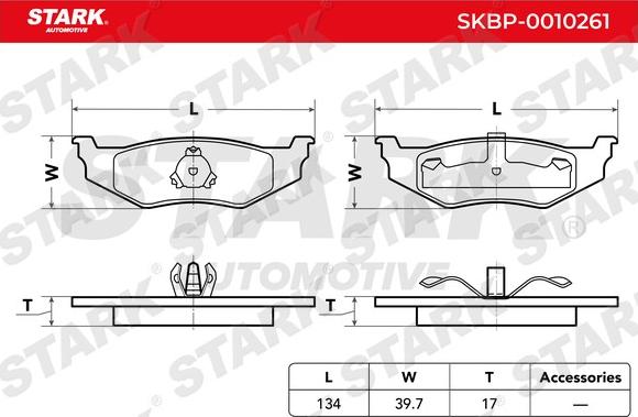 Stark SKBP-0010261 - Əyləc altlığı dəsti, əyləc diski furqanavto.az