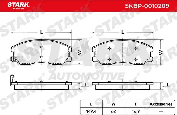 Stark SKBP-0010209 - Əyləc altlığı dəsti, əyləc diski furqanavto.az