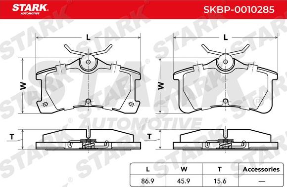 Stark SKBP-0010285 - Əyləc altlığı dəsti, əyləc diski furqanavto.az