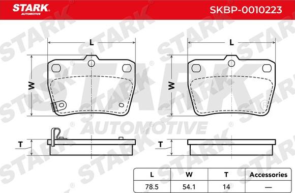 Stark SKBP-0010223 - Əyləc altlığı dəsti, əyləc diski furqanavto.az