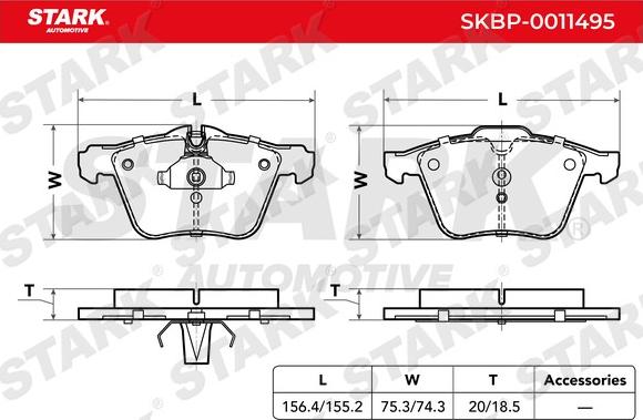 Stark SKBP-0011495 - Əyləc altlığı dəsti, əyləc diski furqanavto.az