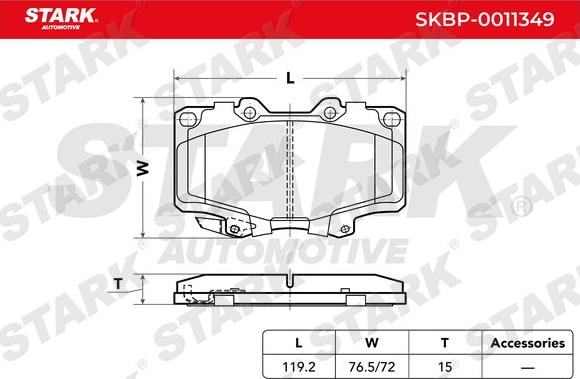 Stark SKBP-0011349 - Əyləc altlığı dəsti, əyləc diski furqanavto.az