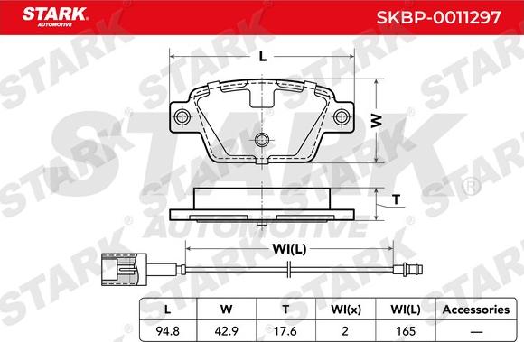 Stark SKBP-0011297 - Əyləc altlığı dəsti, əyləc diski furqanavto.az