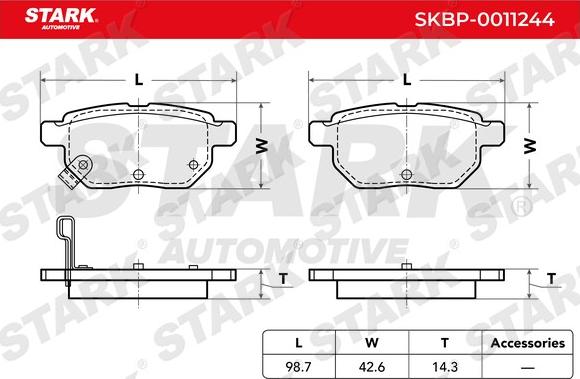 Stark SKBP-0011244 - Əyləc altlığı dəsti, əyləc diski furqanavto.az