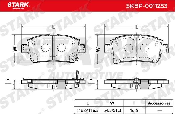 Stark SKBP-0011253 - Əyləc altlığı dəsti, əyləc diski furqanavto.az