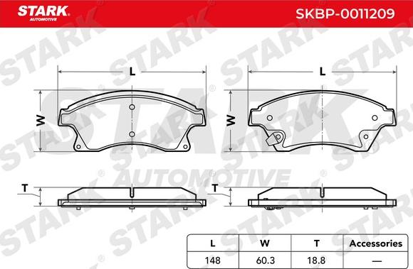 Stark SKBP-0011209 - Əyləc altlığı dəsti, əyləc diski furqanavto.az