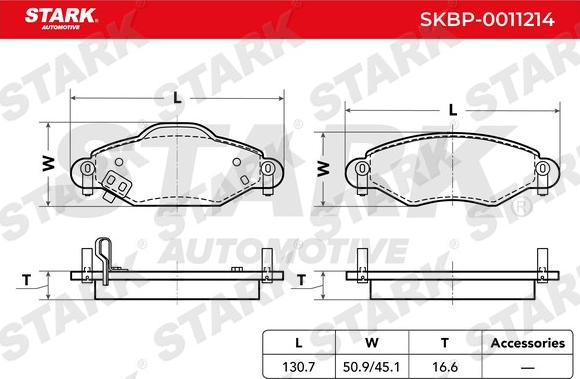 Stark SKBP-0011214 - Əyləc altlığı dəsti, əyləc diski furqanavto.az