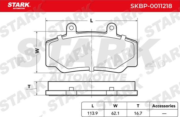 Stark SKBP-0011218 - Əyləc altlığı dəsti, əyləc diski furqanavto.az