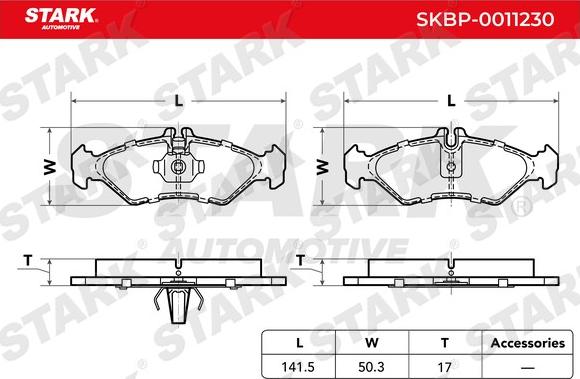 Stark SKBP-0011230 - Əyləc altlığı dəsti, əyləc diski furqanavto.az