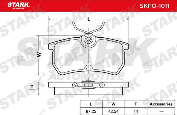 Stark SKFO-1011 - Əyləc altlığı dəsti, əyləc diski furqanavto.az