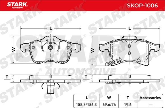 Stark SKOP-1006 - Əyləc altlığı dəsti, əyləc diski furqanavto.az