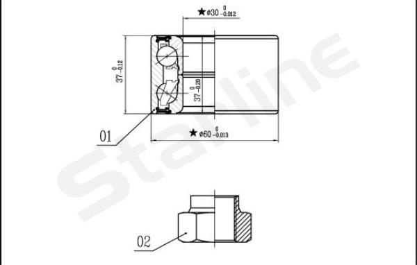 Starline LO 00559 - Təkər qovşağı, podşipnik dəsti furqanavto.az