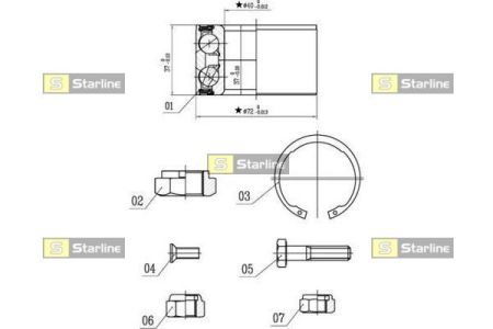 Starline LO 01491 - Təkər qovşağı, podşipnik dəsti furqanavto.az