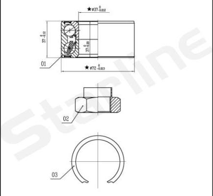 Starline LO 01439 - Təkər qovşağı, podşipnik dəsti furqanavto.az