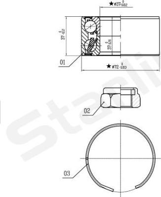 Starline LO 03596 - Təkər qovşağı, podşipnik dəsti furqanavto.az