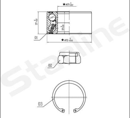 Starline LO 03554 - Təkər qovşağı, podşipnik dəsti furqanavto.az