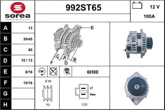 STARTCAR 992ST65 - Alternator furqanavto.az