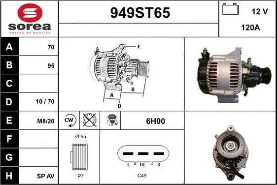 STARTCAR 949ST65 - Alternator furqanavto.az