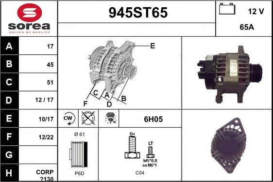 STARTCAR 945ST65 - Alternator furqanavto.az