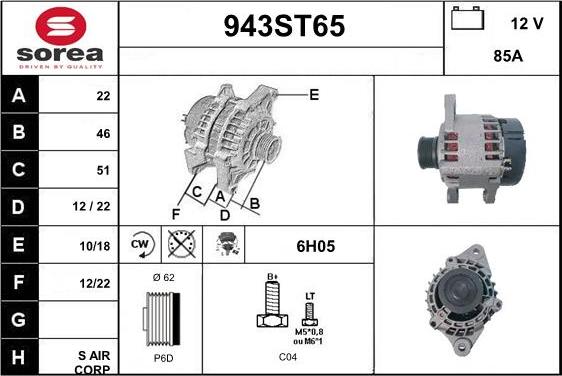 STARTCAR 943ST65 - Alternator furqanavto.az