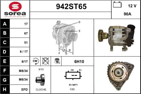 STARTCAR 942ST65 - Alternator furqanavto.az