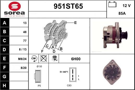 STARTCAR 951ST65 - Alternator furqanavto.az